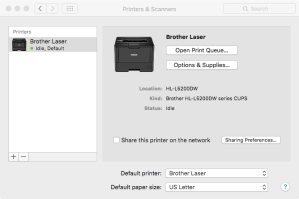 Brother printer installed